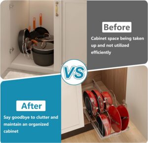 Pots and Pans Organizer Under Cabinet