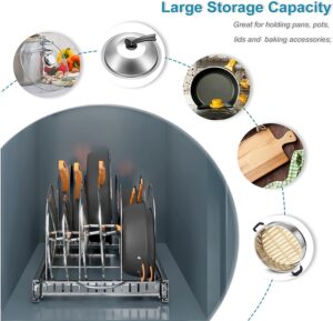 Pots and Pans Organizer Under Cabinet
